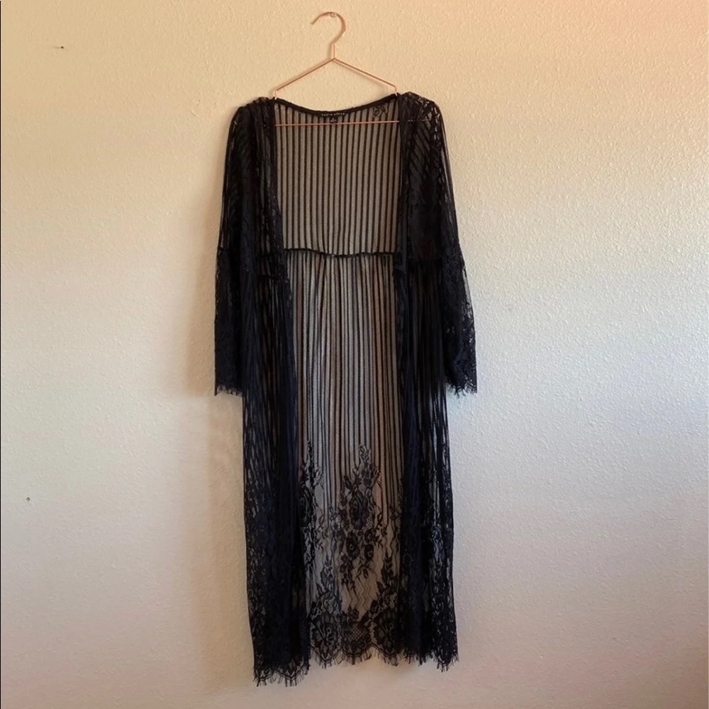 Haute Monde Black Lace Duster